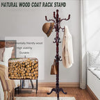 73" Wooden Coat Rack Stand, Coat Racks Freestanding - Image 3