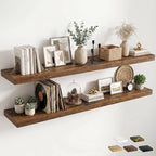 12 inch Deep Floating Shelves for Wall, 72 inch Wide Engineered Wood Wall by Venusmiles