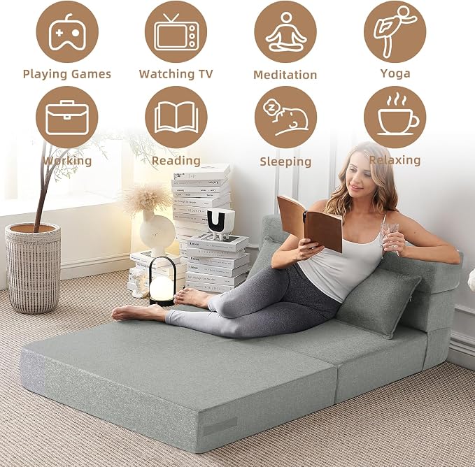 FILUXE Folding Sofa Bed | Convertible Sleeper Chair Bed - Image 4