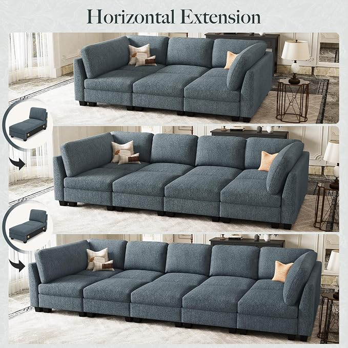 Belffin 111" Cloud Sectional Sleeper Sofa - Image 8