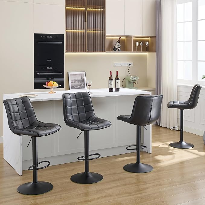 FIRAVOE Bar Stools Set of 4, Adjustable Counter Height Bar Stools 24"-33" - Image 8
