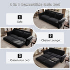 3 in 1 Convertible Sleeper Sofa Bed, 93.7" King Size Sofa Sleeper - Image 8