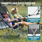 FUNDANGO Rocking Camping Chair, High Mesh Back Portable Folding Camp Chairs - Image 3