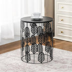 Homebeez Nesting End Tables Set of 2, Round Black Side Table - Image 4