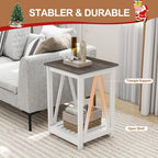 Farmhouse Square End Table, Accent Side Table - Image 3
