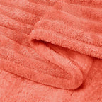 BEDELITE Ribbed Jacquard Coral Red Fleece Twin Blanket - Image 8