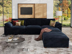 EASE MOOSE Blue Modular Sectional Couch, Oversized Deep Seat L Shape Sectional - Image 3