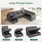 HONBAY Sectional Sleeper Sofa - Image 4