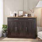 Shintenchi Modern Farmhouse Sideboard Buffet Cabinet, Barn Doors Buffet Cabinet - Image 2