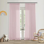 Light Pink Linen Pinch Pleat Curtains 96 Inch Length 2 Panels Set 40x96 | by Twodrapes
