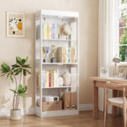70.1" Display Cabinet with Glass Doors, 4-Tier Curio Cabinet - Image 6