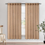 MIULEE Brown Linen Curtains 52x72 Inch by MIULEE