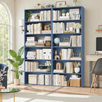FOTOSOK 6-Tier Open Bookcase and Bookshelf Set of 2, Freestanding Display - Image 6