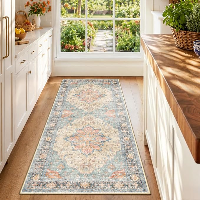RELEANY Washable Area Rug, Runner 2'x6', Water Repellent, Pet Friendly by RELEANY