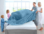 Utopia Bedding Soft Fleece Bed Blanket Twin Size Washed Blue | Microfiber Plush - Image 3