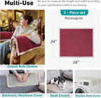 Burgundy Velvet Couch Arm Covers - Image 3