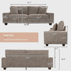 DOPEDIO Modern Loveseat Sofa for Living Room, Chenille Recliner, Removable Cover - Image 2