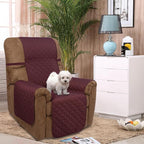 U-NICE HOME Reversible Recliner Chair Covers, Burgundy/Tan | 28''Recliner Cover - Image 2