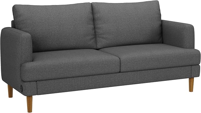 70" Modern Loveseat Sofa with USB Type-C Ports, Linen Fabric 2-Seater Deep Seat - Image 8