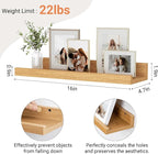 Floating Shelves for Wall, 16 inch Wood Floating Shelves Set of 2, Picture - Image 3