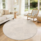 Pauwer 6ft Area Rugs for Living Room, Modern Non Slip Washable Rug, Soft Fluffy by Pauwer