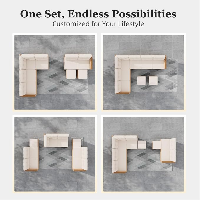 HERA'S HOUSE Small Patio Furniture Set, 6 Piece Wicker Outdoor Patio - Image 8