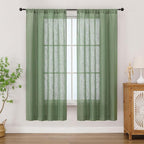 Chyhomenyc Semi Sheer Curtains 63 Inch Length 2 Panels by Chyhomenyc