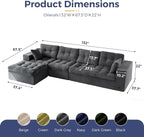 MAXYOYO 132" L Shaped Modular Sectional Sofa - Image 2