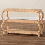 Bali & pari Dalida Bohemian Natural Rattan 3-Tier Console Table - Image 8