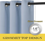 NICETOWN Blackout Vintage Blue Bedroom Curtain 84 inches Long, Grommet Thermal - Image 6