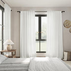 Off White Semi Sheer Linen Curtains 94 inch Length - Image 7