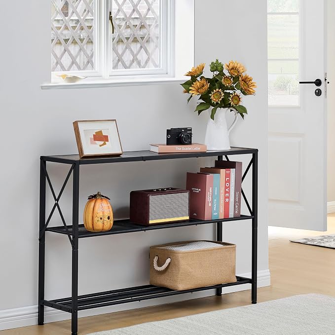 Hoctieon Industrial Console Table, 3 Tier Entryway Table, Hallway Table - Image 10