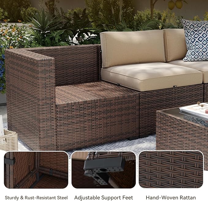Aoxun Patio Furniture Sets, 7-Piece Outdoor Patio Furniture - Image 6