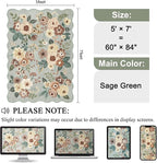 DUKINO 5x7 Area Rugs for Bedroom, Floral Washable Rug Non Slip, Sage Green | - Image 2