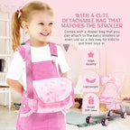 Baby Doll Stroller Bed and Swing Nursery Playset, Baby Doll Accessories - Image 2