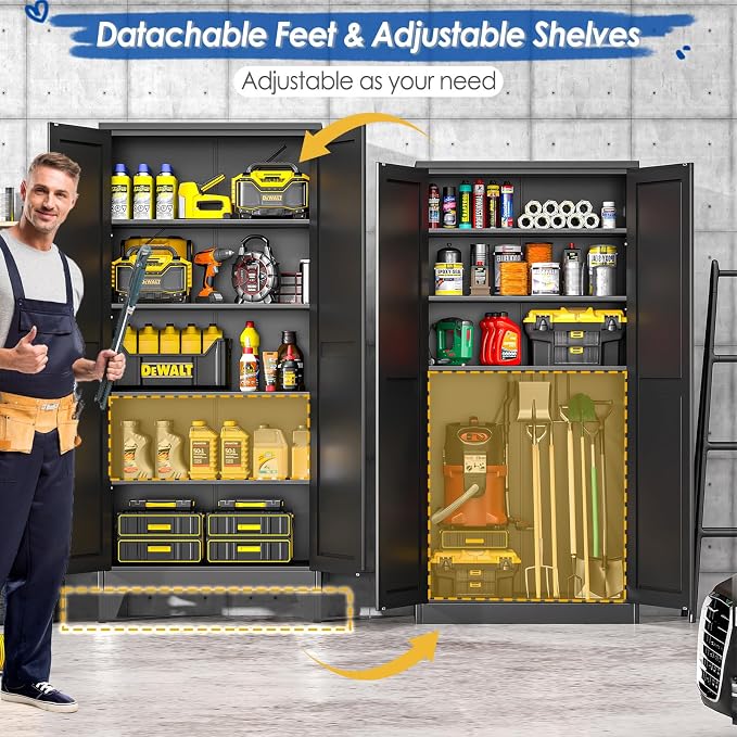 GAIOUS 71" Tall Metal Storage Cabinet - Image 4