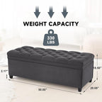 Mangodan 50" Storage Ottoman Bench, Tufted Ottoman - Image 2