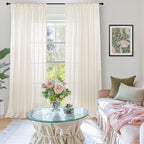 BGment Ivory Linen Curtains 84 Inches Long 2 Panels Set - Image 2