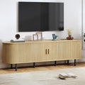 70.8" TV Stand with Power Outlet, Mid-Century Modern Television Stand, Fluted by ComfyCorner