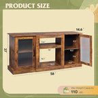 WLIVE Farmhouse TV Stand for 65 inch TV, Open Shelves TV Console for Living - Image 2
