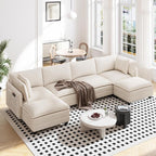 Vesgantti 143" U Shaped Sectional Modular Couch, Comfy Corduroy Upholstered by Vesgantti