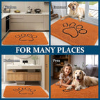OLANLY Dog Door Mat for Muddy Paws 36x24, Paw Print Design Chenille Mud Mat | - Image 8