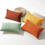 MIULEE Fall Decorative Lumbar Pillow Covers Yellow Rust Green 12x20 | Set of 4 - Image 2