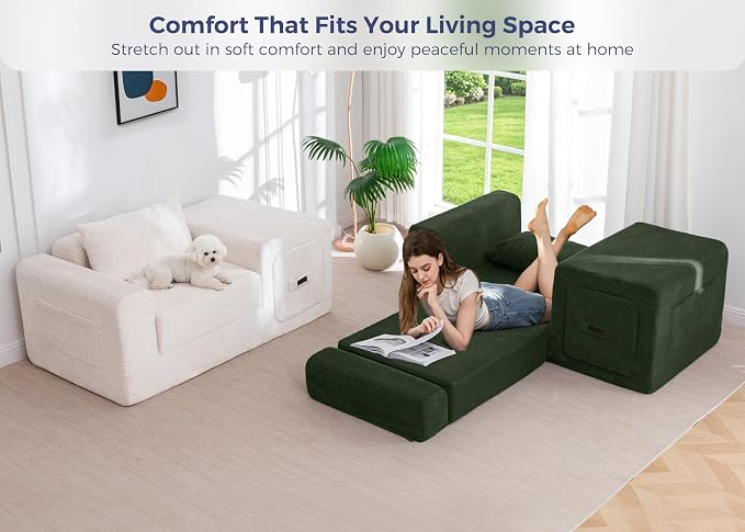 MAXYOYO Folding Sofa Couch, Convertible Floor Sofa - Image 3
