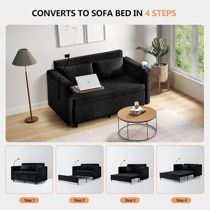 3-in-1 Convertible Sleeper Sofa Couch - Image 6