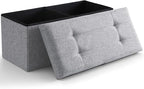 Storage Ottoman Bench Foldable Seat Footrest End of Bed Ottoman by CUYOCA-MakeYouFeelComfort