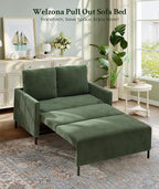 Welzona 47.2" Convertible Sofa Bed Couch, Comfy Corduroy Loveseat Sleeper Sofa - Image 6
