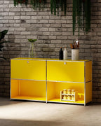 Metal Sideboard with 2 Flap Doors, DIY Modern Home Furnishing, Foyer - Image 7