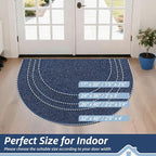 BEQHAUSE Dirt Trapper Door Mat 17" x 30" Half Circle Non Slip Rugs, Absorbent - Image 2