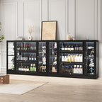 Display Cabinet with Acrylic Glass Doors, Extra Wide Curio Cabinet with LED - Image 4